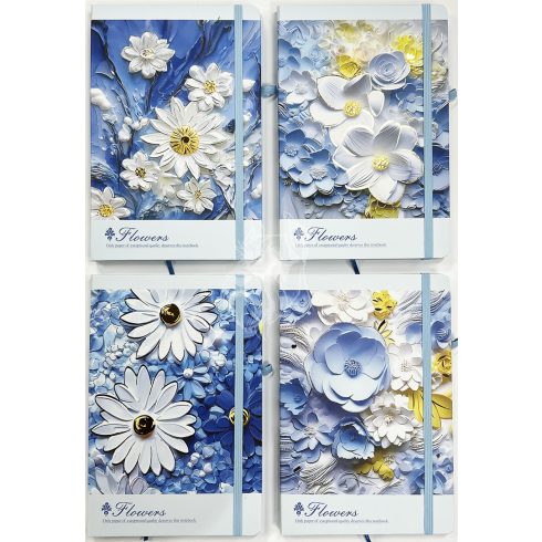 28- Notesz A5 gumis Blue Flower - 5703-26