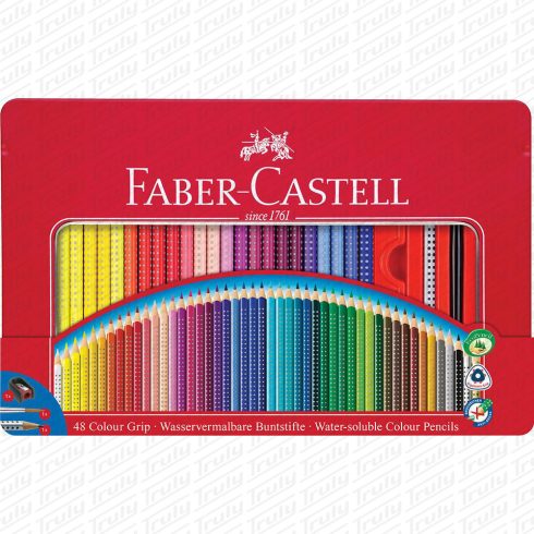 18- Színes ceruza Faber-Castell Grip 48 darabos fém dobozban