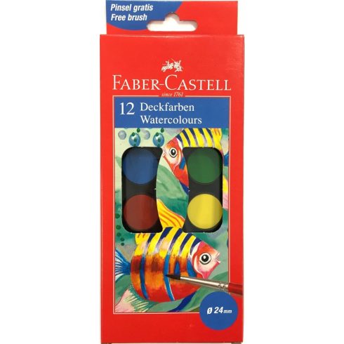 18- Vízfesték Faber-Castell 12 darabos, kisgombos - 125017