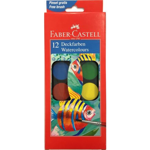 18- Vízfesték Faber-Castell 12 darabos, nagygombos - 125018