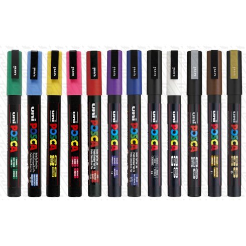 20- Dekormarker Uni Posca PC-3M - 37 színben